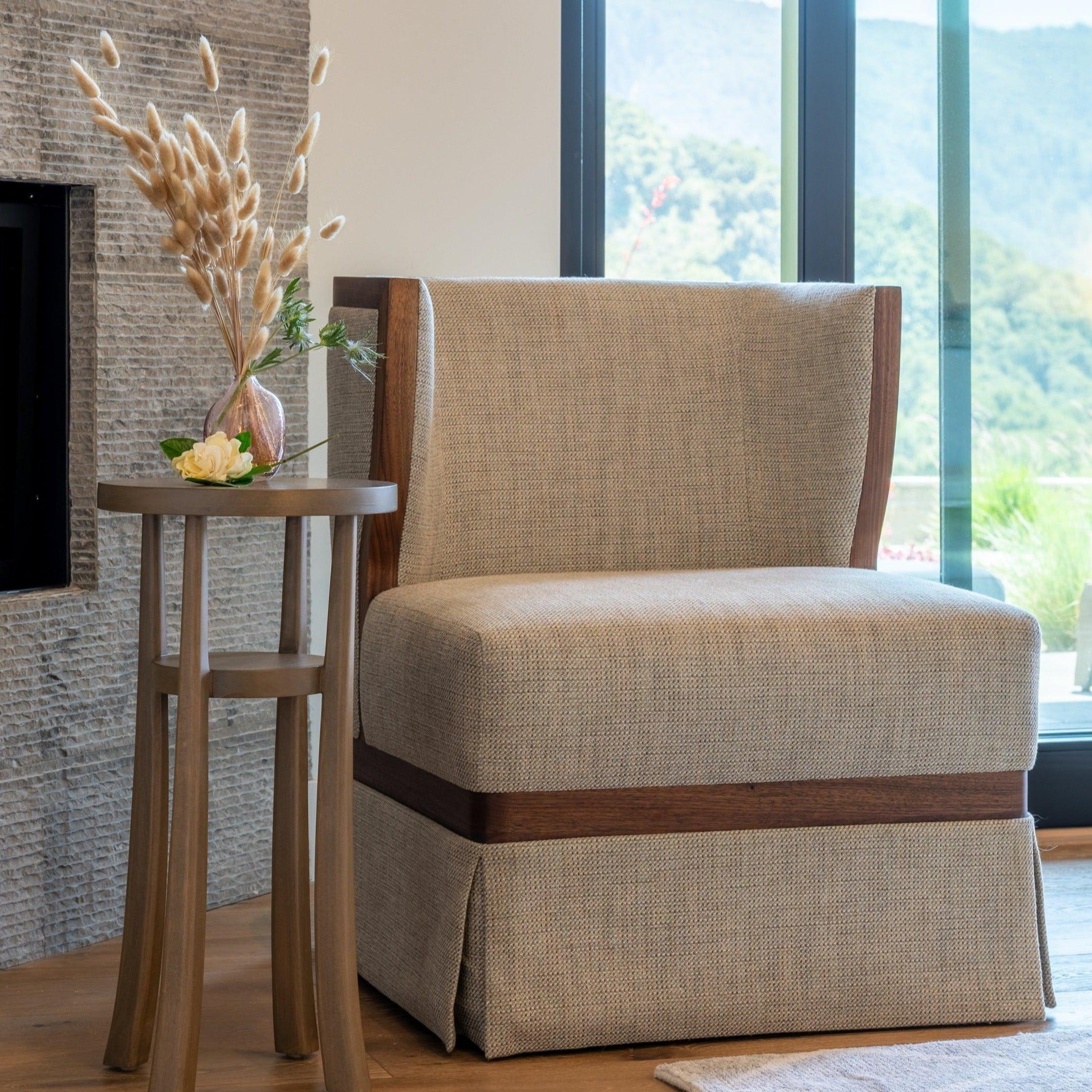 Heston Skirted Swivel Chair - Ashley Yeates{Sustainability}