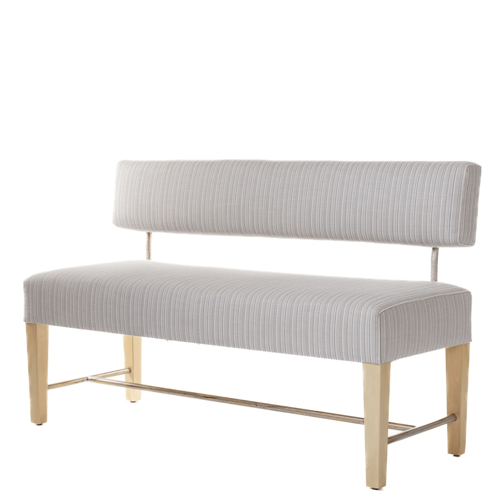 Ashley Yeates, interior designer and sustainable leader, presenting the Garland Bench, a signature design that combines elegance with eco-friendly materials, perfect for sustainable living spaces