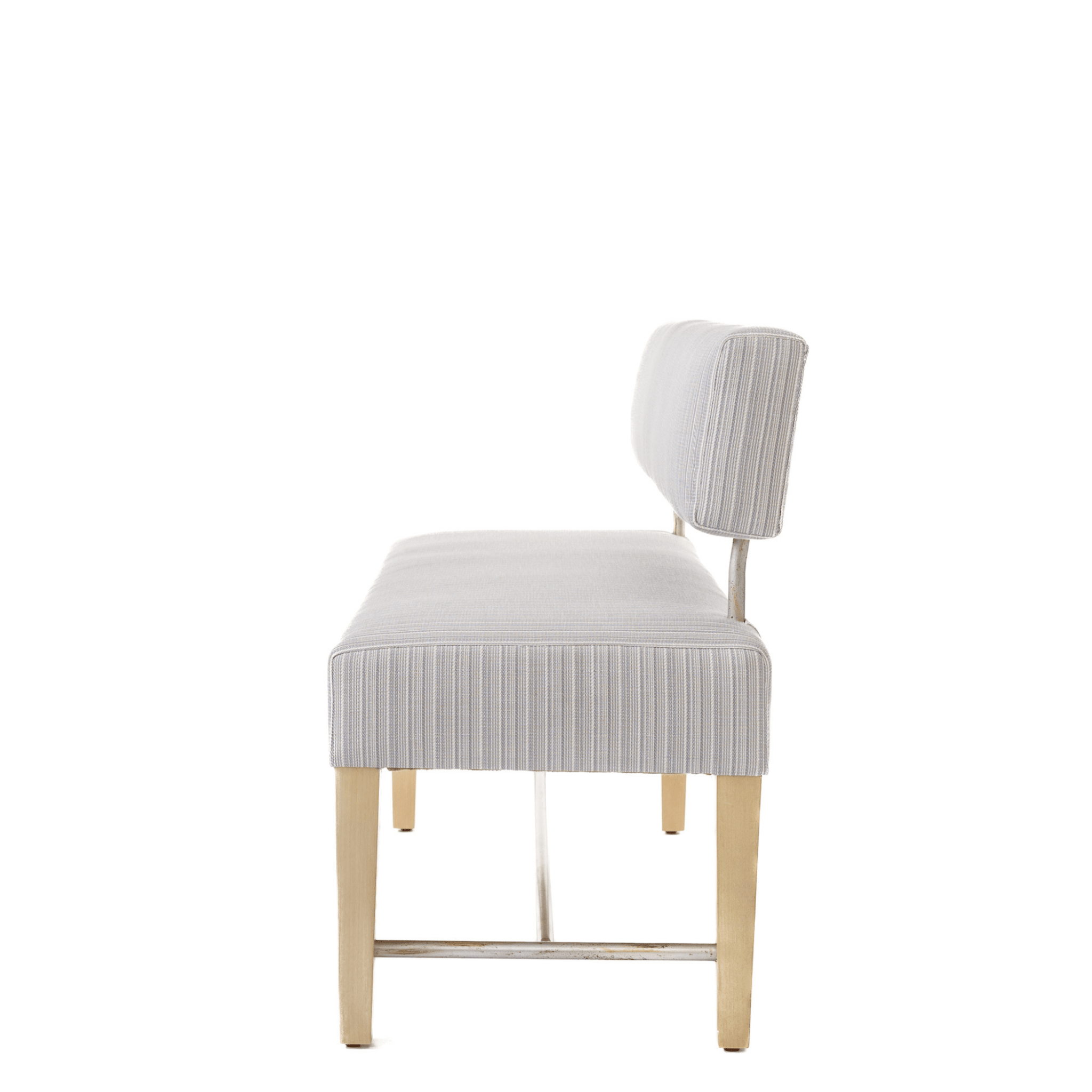 Ashley Yeates, interior designer and sustainable leader, presenting the Garland Bench, a signature design that combines elegance with eco-friendly materials, perfect for sustainable living spaces