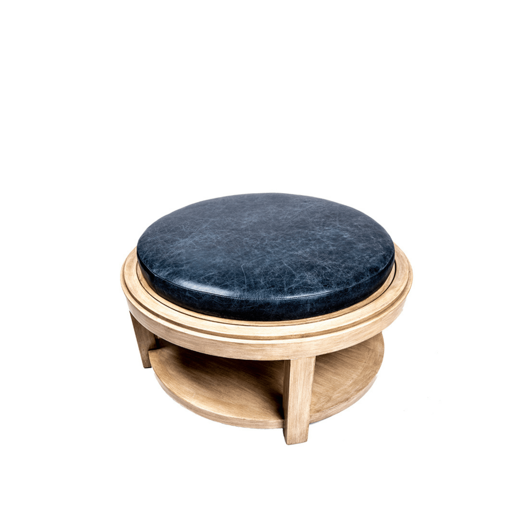 Ashley Yeates, renowned interior designer and sustainable leader, presenting the signature Lindsay Ottoman, a stylish and eco-friendly furniture piece crafted from sustainable materials