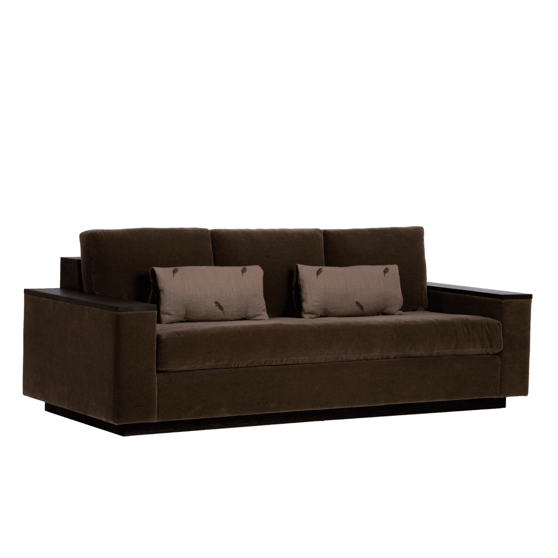 Ashley Yeates, renowned interior designer and sustainable leader, presenting the Bolton Sofa, a signature design that combines elegance with eco-friendly materials, perfect for stylish, sustainable living