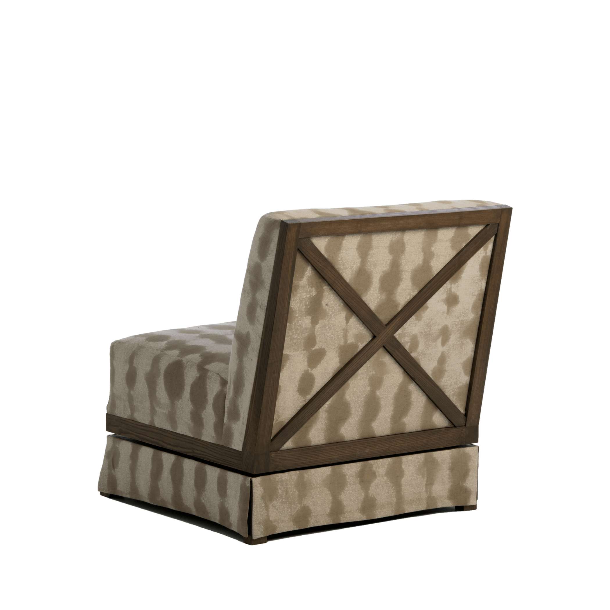 Ashley Yeates, renowned interior designer and sustainable leader, presenting the Evan Swivel Chair, a signature piece that combines modern style with eco-friendly materials for a sustainable home