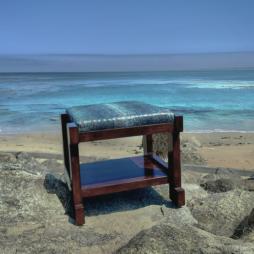 Herman Stool Hermes Fabric Stool Foot Rest Ashley Yeates Collection Modern Hepburn Sea to Sierra Seating Sustainable