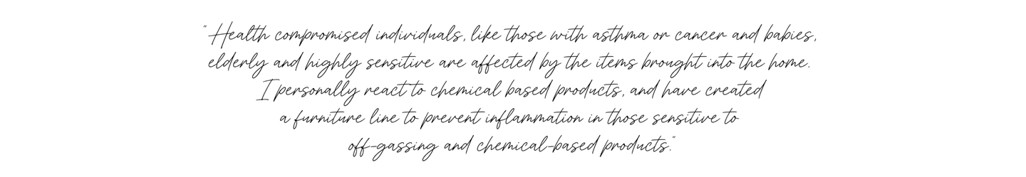 Ashley Yeates, interior designer and sustainability advocate, highlights the impact of chemical-based products on health. Fast facts on her website emphasize the importance of safe furniture choices for compromised individuals, including those with asthma, cancer, and sensitivities. Her furniture line is designed to reduce inflammation and prevent off-gassing, promoting a healthier home environment