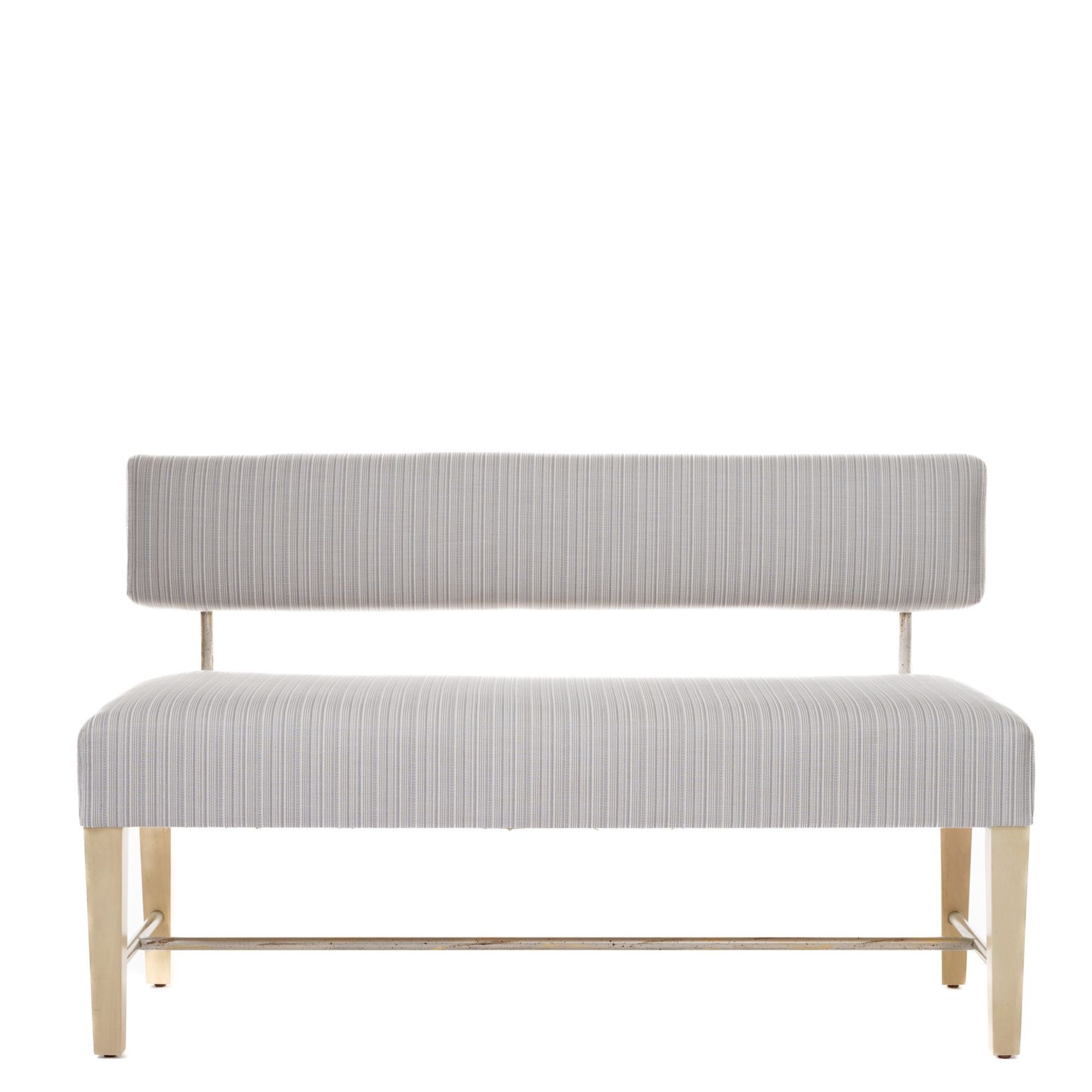 Ashley Yeates, interior designer and sustainable leader, presenting the Garland Bench, a signature design that combines elegance with eco-friendly materials, perfect for sustainable living spaces