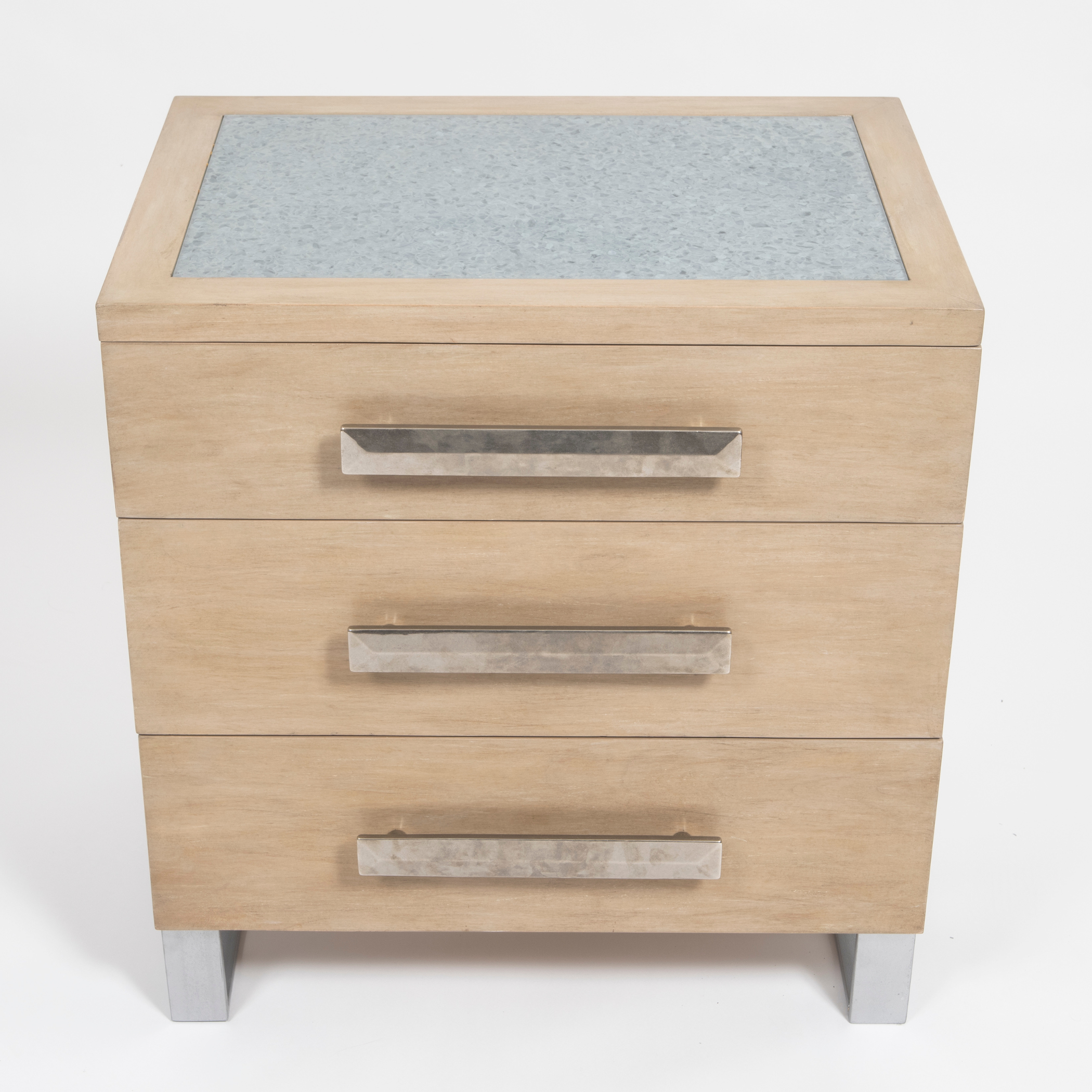 Ashley Yeates, interior designer and sustainability leader, presenting the signature Paloma Nightstand, crafted from eco-friendly materials and designed for modern, sustainable living